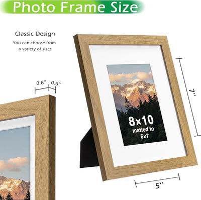 2 Portarretratos 8x10pulg mate 5x7pulg color roble dorado