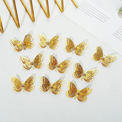 10 Pzas Mariposa Dorada Colgante Ornamento