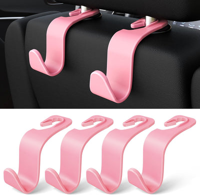 Gancho reposacabezas coche 4uds organizador universal rosa con clip