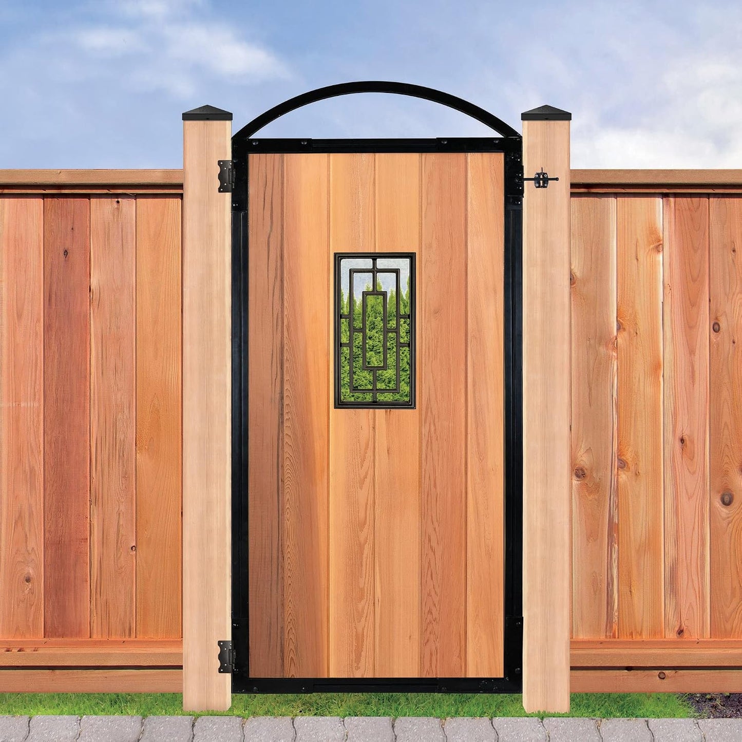 Inserto decorativo rectangular para puertas y jardín 9x17 negra