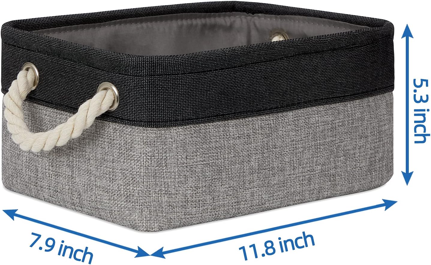 6 Cubos Almacenamiento Tela con Asas Negro 11.8
