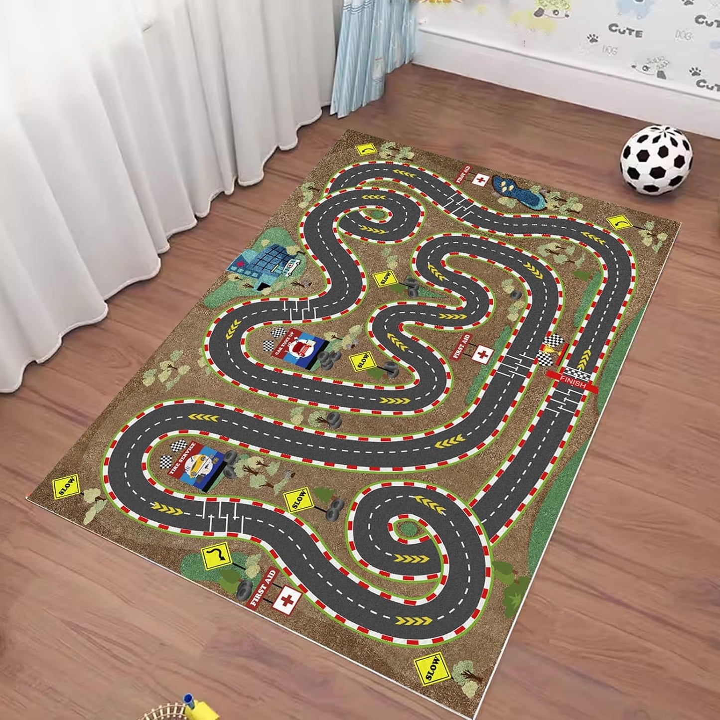 Alfombra coche para niños mapa ciudad divertido