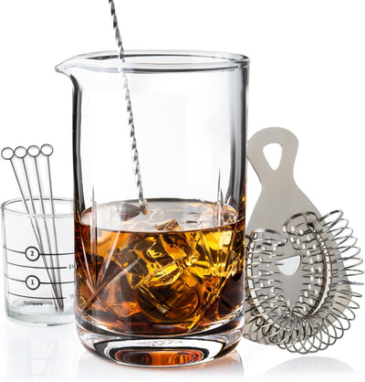 Vaso mezclador cristal 24oz kit 9 pzas para bar