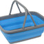 Cesta compras silicona plegable asas azul