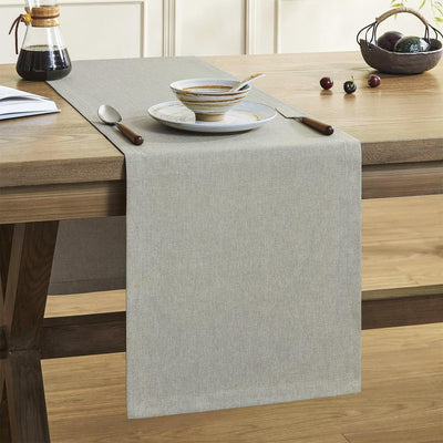 Camino mesa lino vintage gris 14x60pulg rústico granja