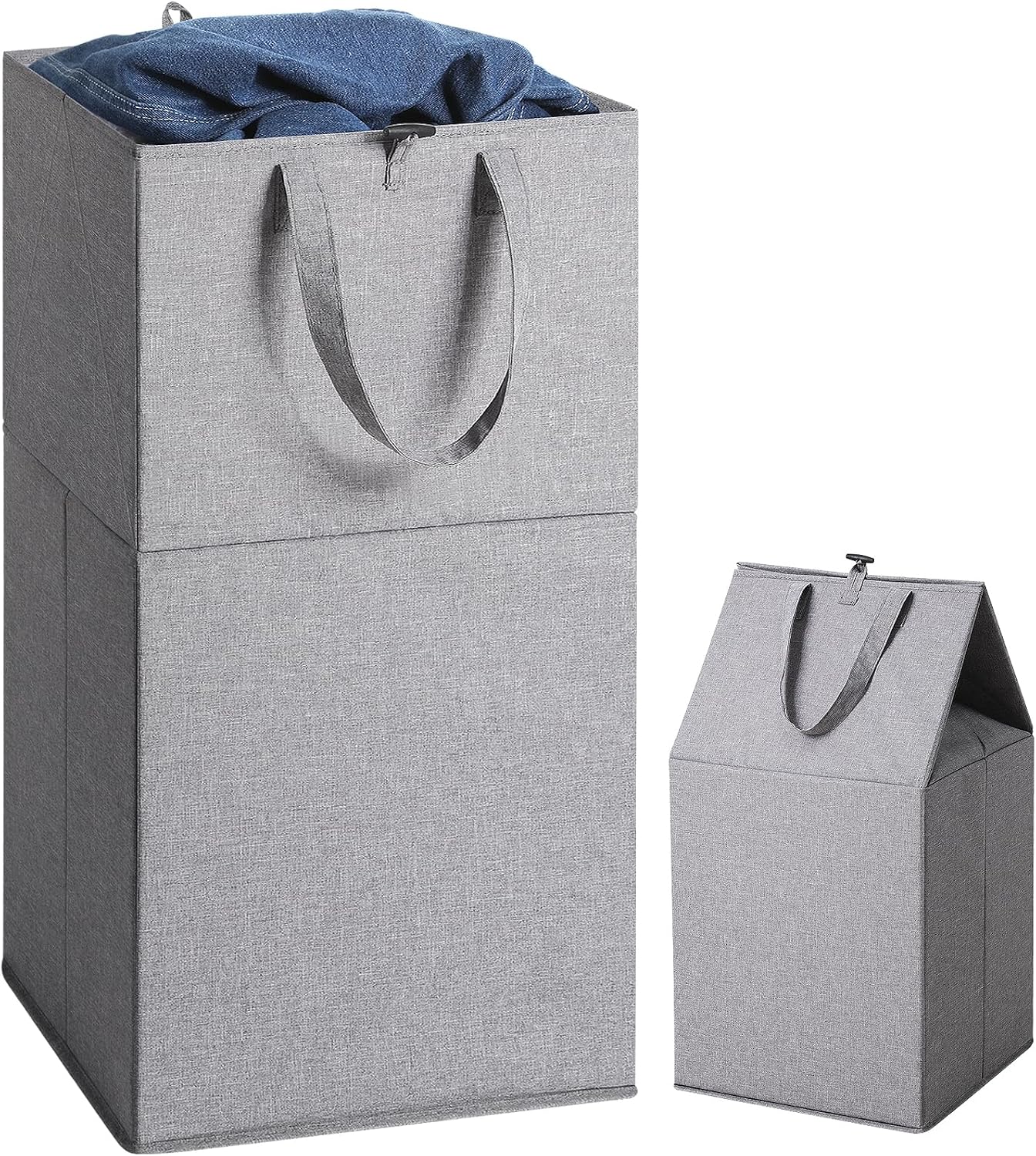 Cesta lavandería plegable doble función 75l gris