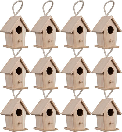 Casa pájaros madera 4.3" colgante 12uds