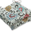 Cojín silla mimbre 18.5x19" set pompones azul/marrón