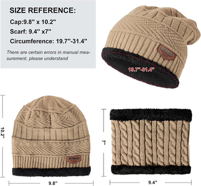 Gorro invierno con bufanda y guantes gruesos calentador cuello