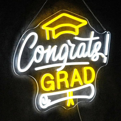 Letrero neón Congrats Grad luces LED para fiesta