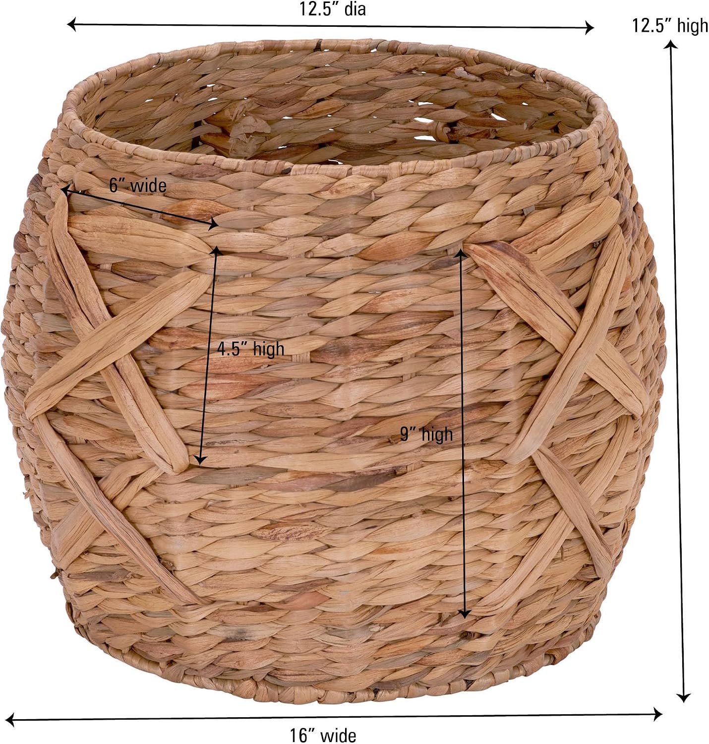 Cesta redonda para suelo diseño X color marrón