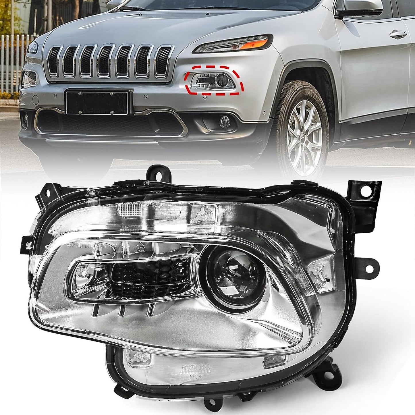 Faros izquierdo Jeep Cherokee 14-18 Halógeno Blanco OE