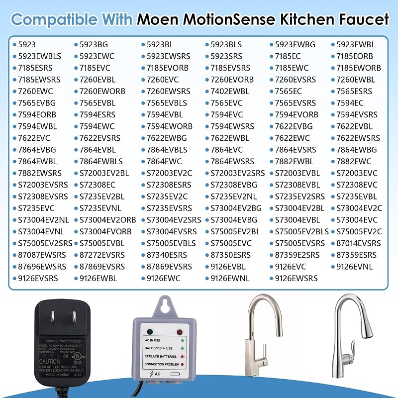 Kit adaptador CA para grifos Moen MotionSense y U by Moen