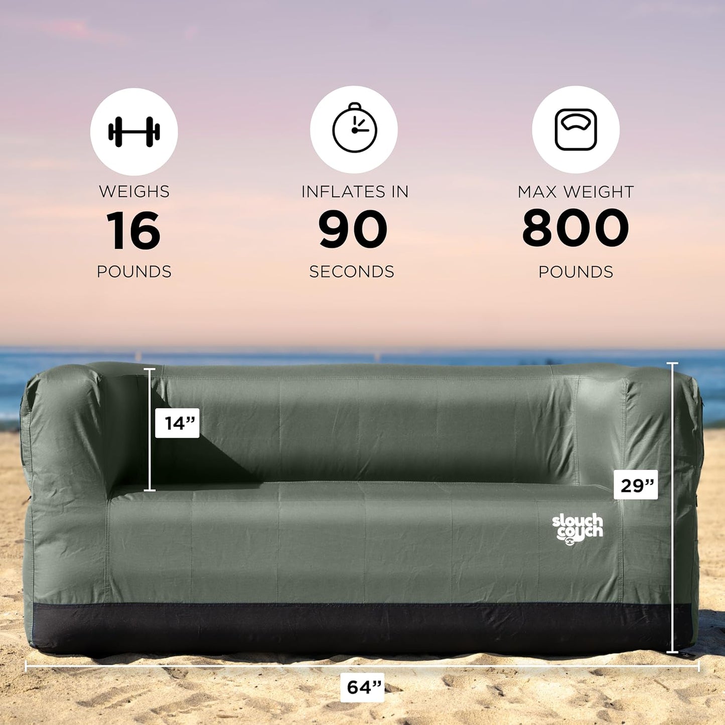 Sofá inflable con bomba tela duradera para campamento y