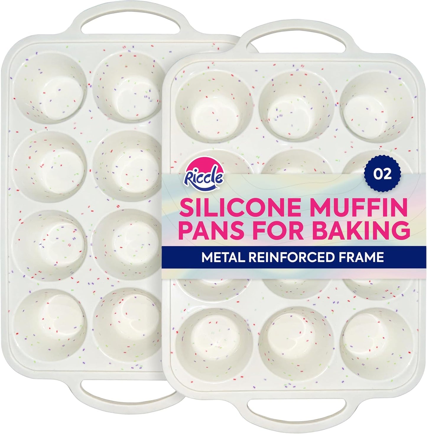 Moldes silicona magdalenas 12 tazas 2 bandejas reforzado