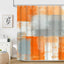 Cortina ducha color naranja gris abstracta moderna impermeable