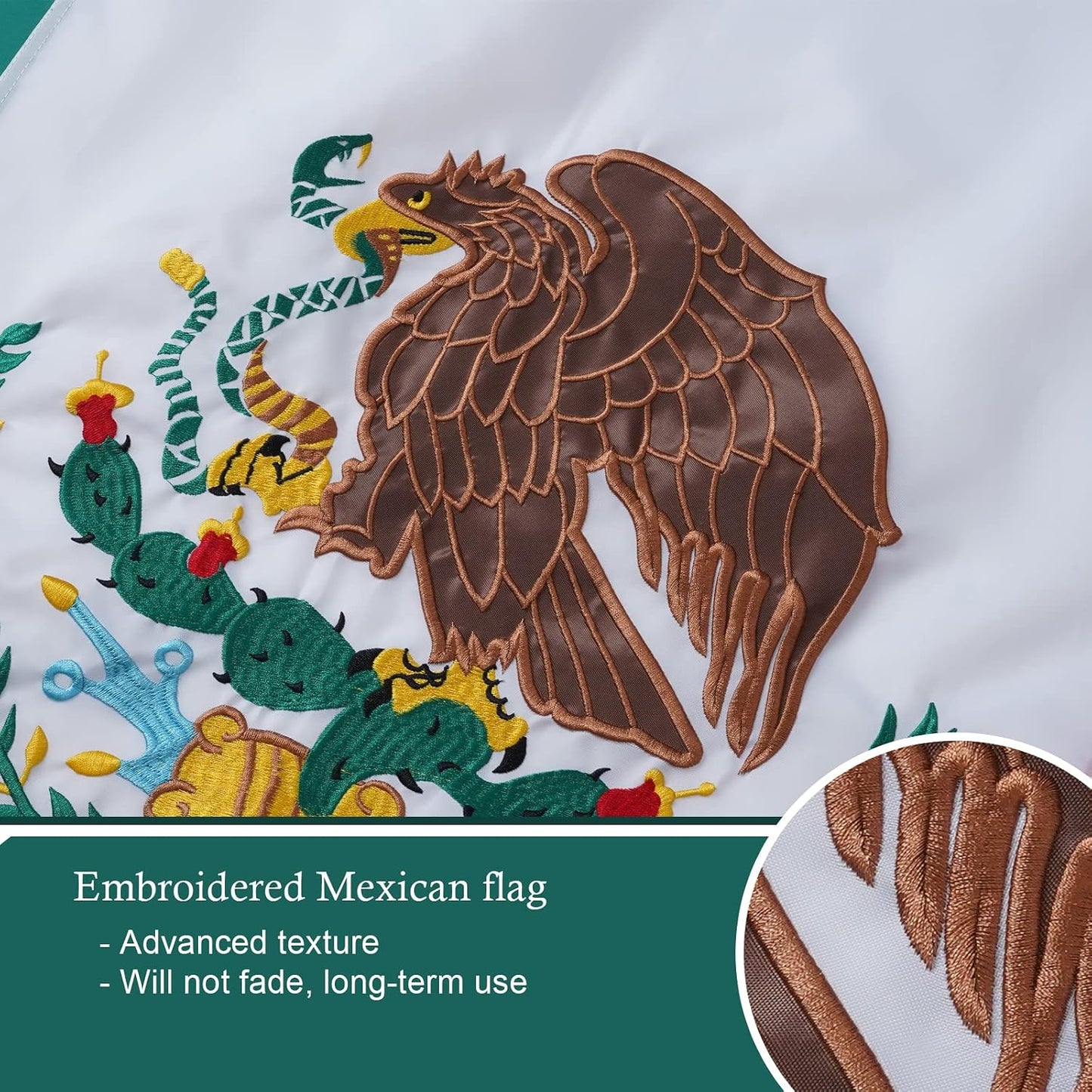Bandera mexicana 6x10ft doble cara para exterior