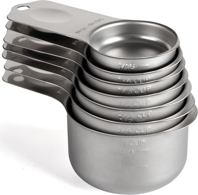 Set 7 Tazas Medidoras Acero Inox Apilables