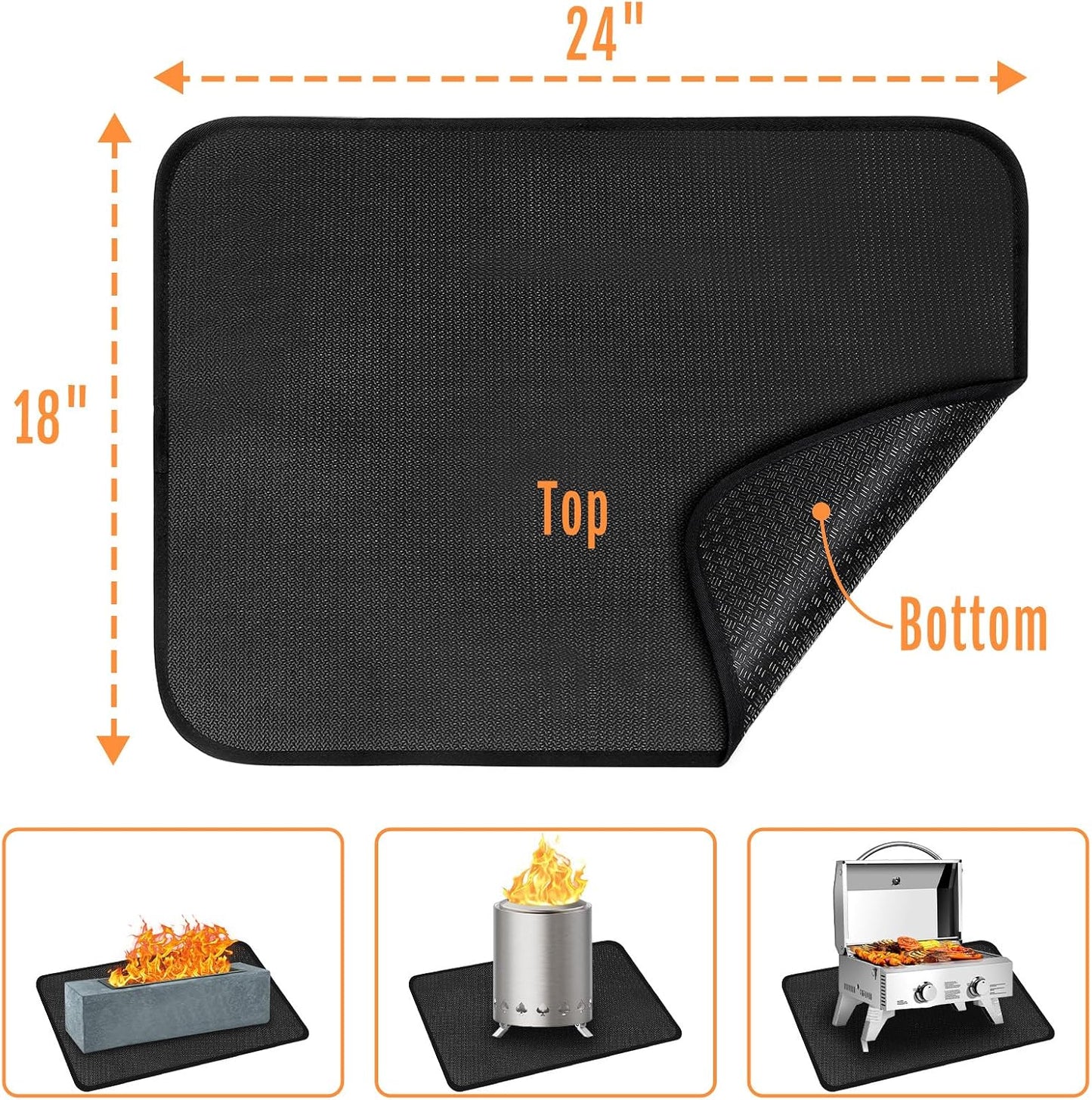 Tapete parrilla 24x18pulg protector cubierta 4 capas resistente