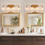 Lámpara baño vintage 4 luces doradas acabado latón antiguo