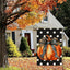 Bandera jardín otoño 12x18pulg doble cara calabaza negro