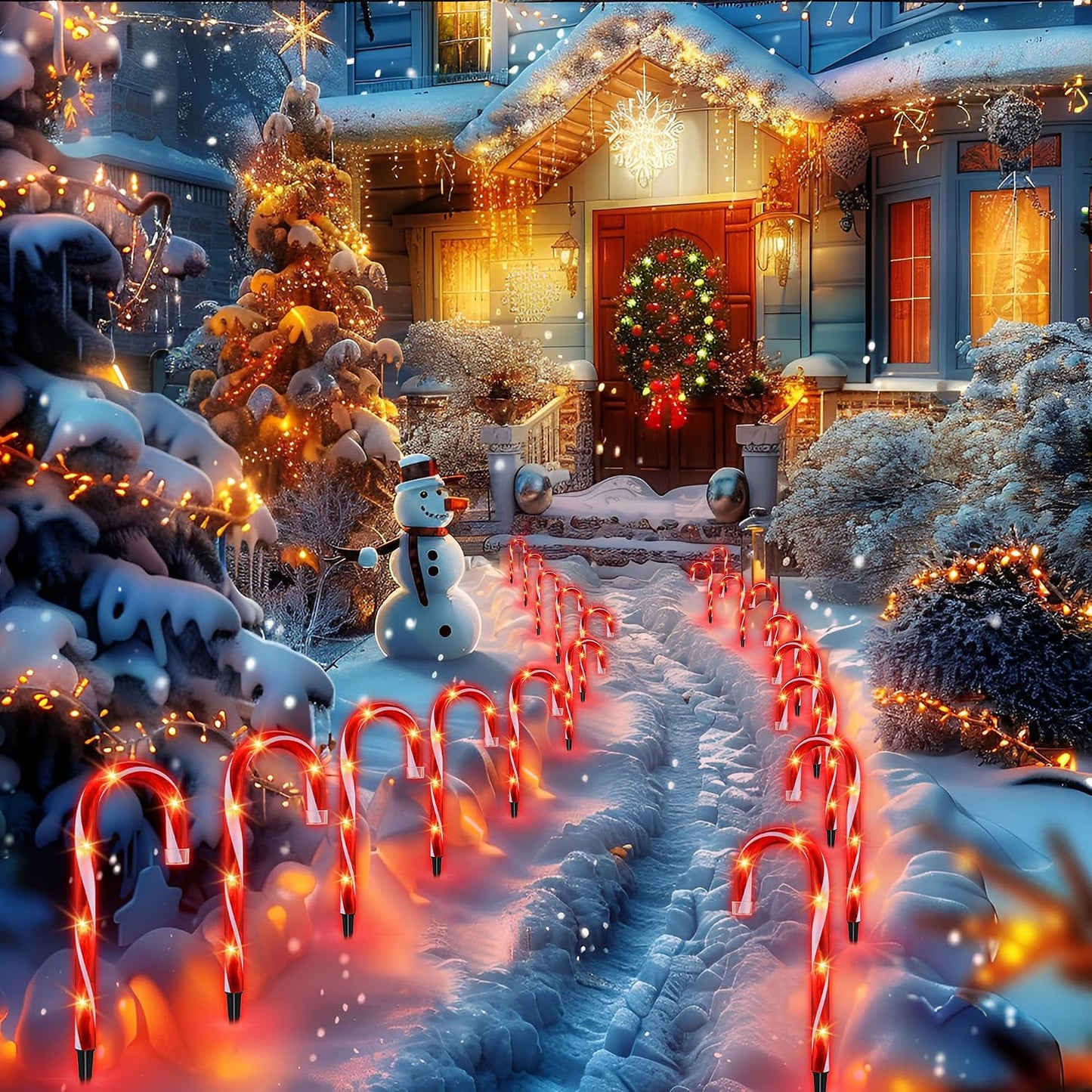 Luces bastón caramelo navidad para patio jardín 10pulg pack
