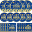 Set 100 Platos Servilletas Graduación Azul Dorado Clase 2026