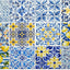 Tapete secado platos azulejos mediterráneos con limones