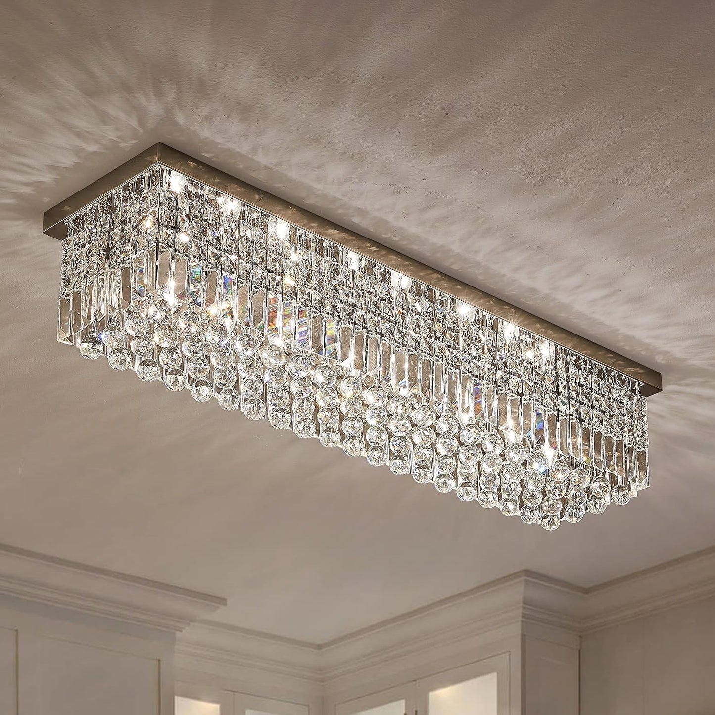 Lámpara comedor candelabro moderno cristal 47.2pulg