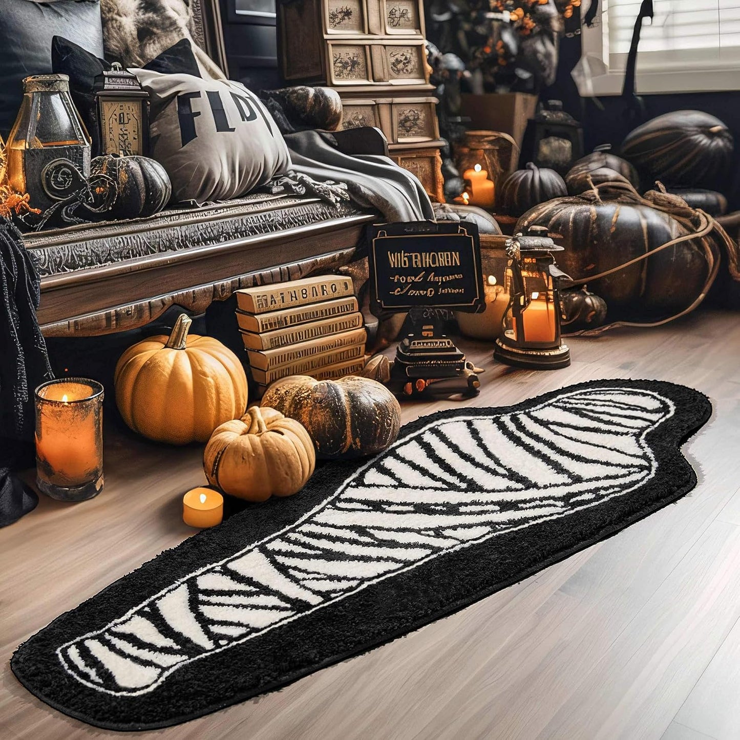 Alfombra baño Halloween antideslizante decoración gótica