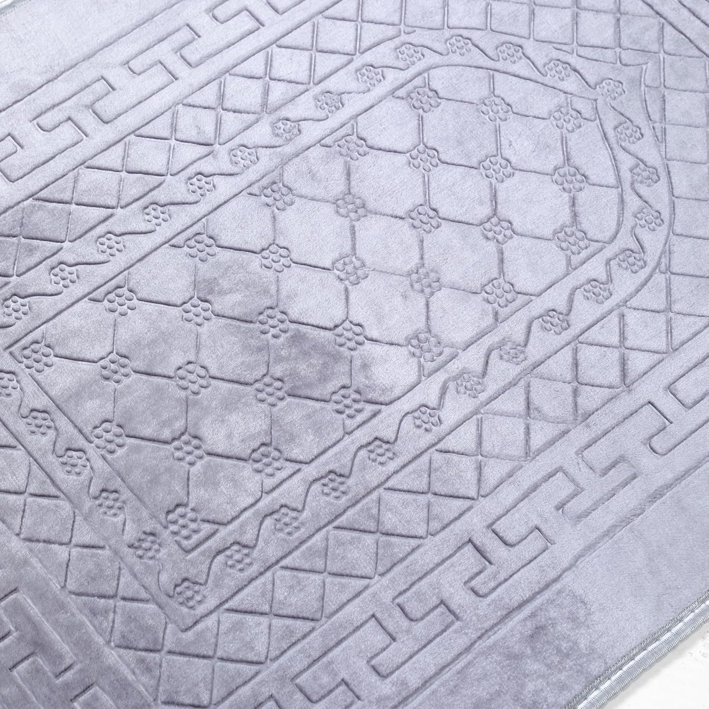 Alfombra oración islámica gruesa suave gris