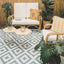Alfombra reversible patio 9x18ft gris y blanco impermeable