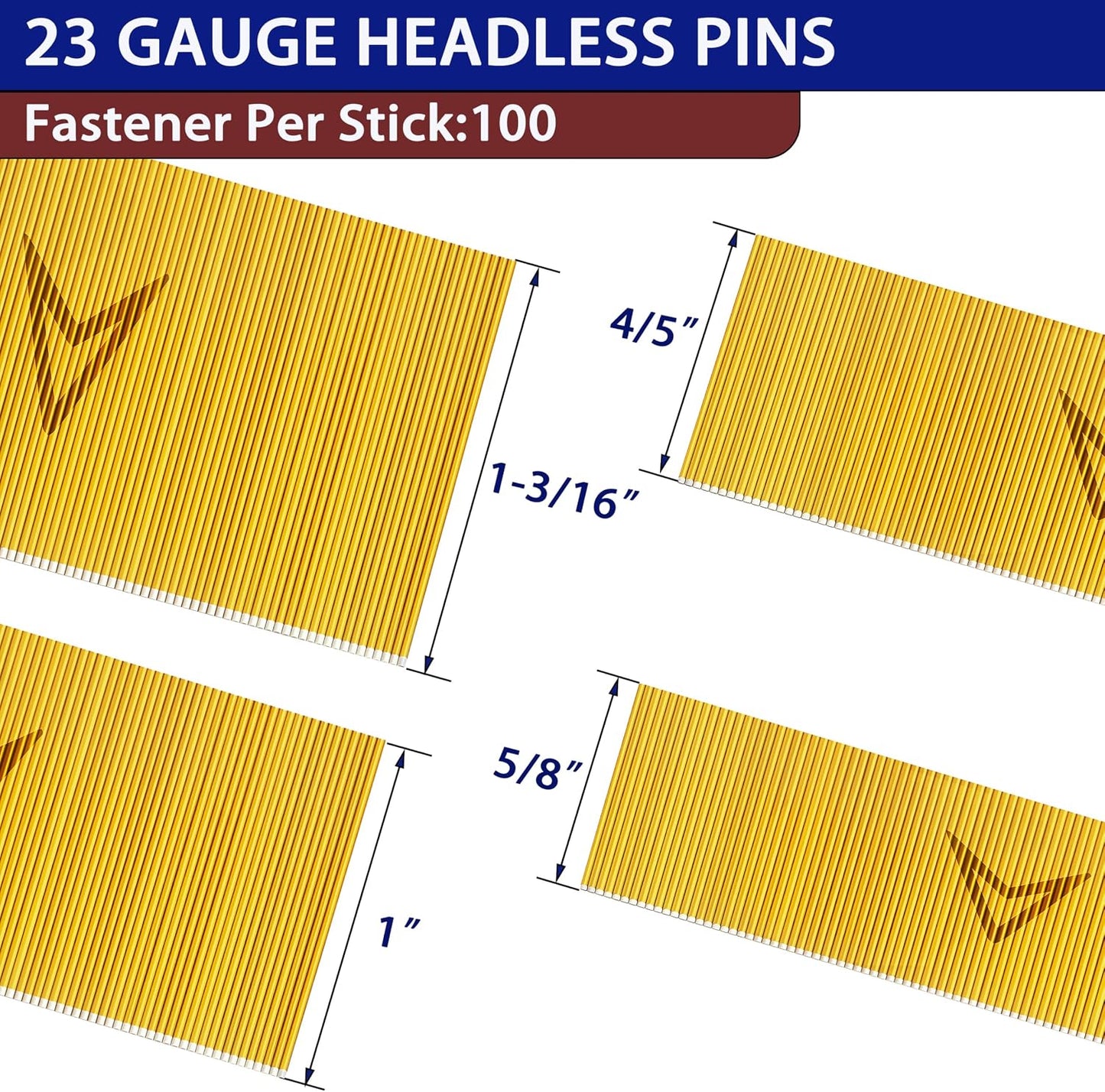 Clavos sin cabeza 3/8 a 1-3/8 pulg 16000 pzas