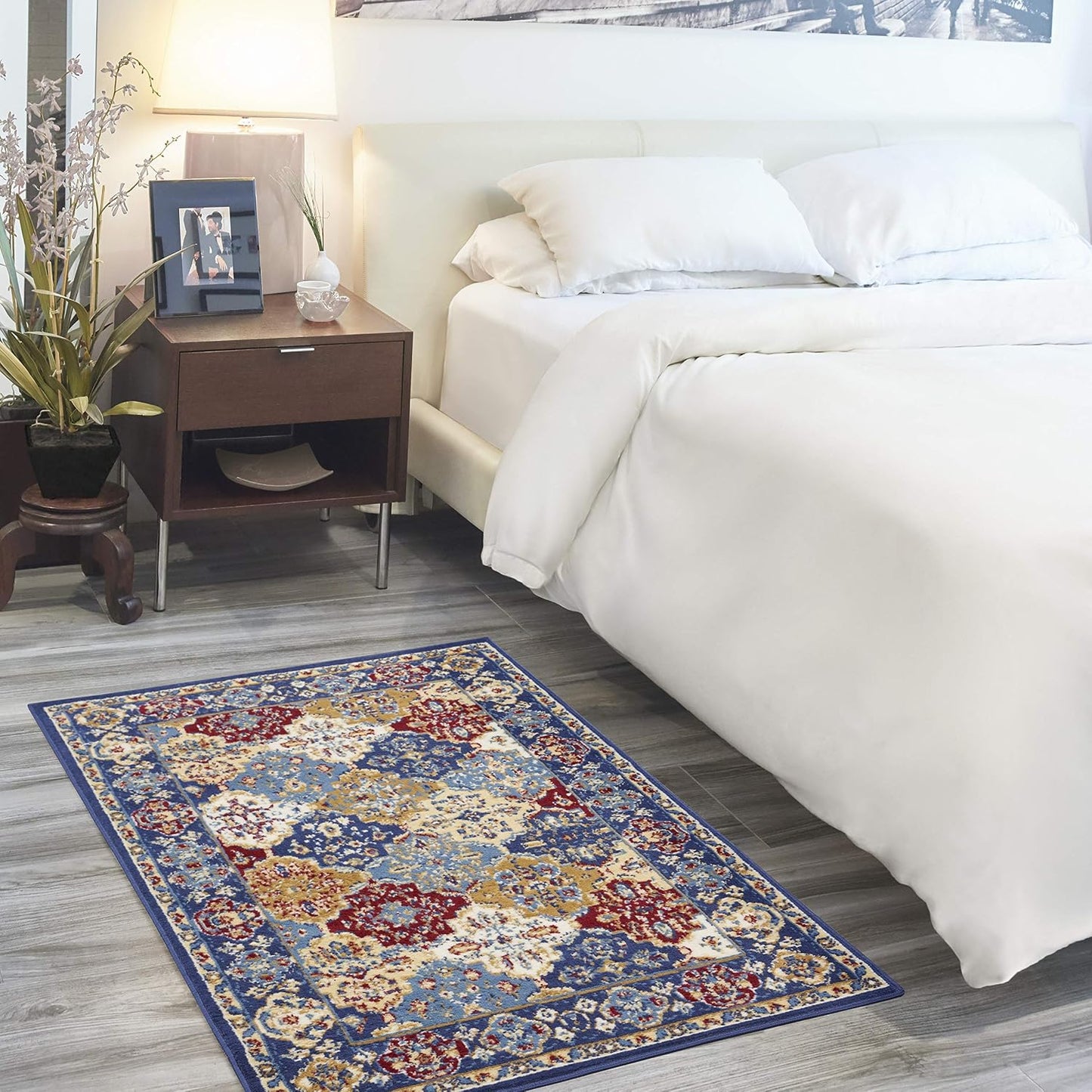 Alfombra multicolor 3x5ft para dormitorio sala comedor