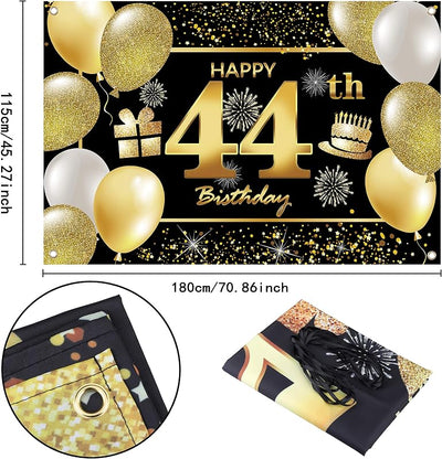 Cartel feliz cumpleaños 44 para telón hombres