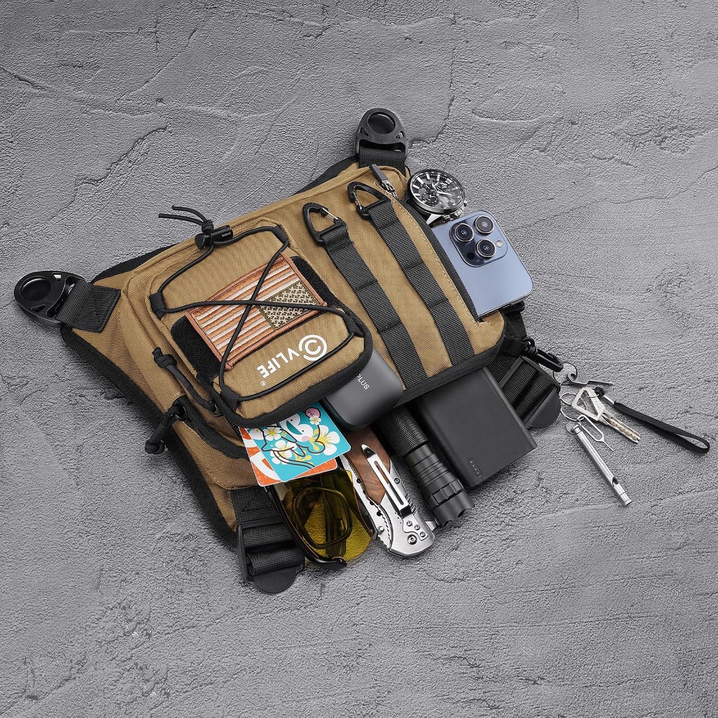 Bolsa pecho táctico ajustable para correr senderismo