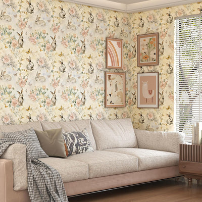 Papel tapiz floral bohemio 17.3x78.8pulg autoadhesivo dormitorio