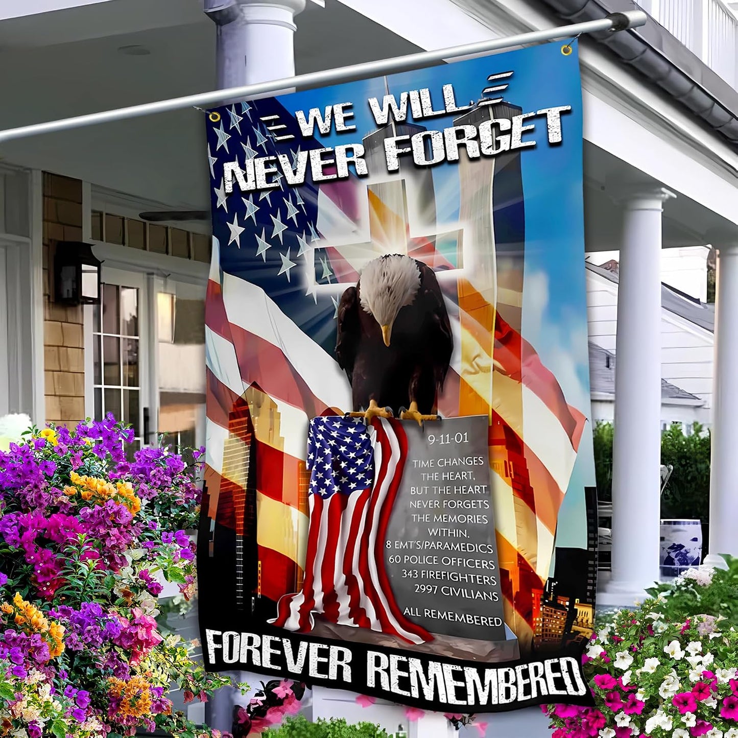 Bandera 911 Never Forget 3x5ft para exteriores e interiores