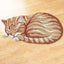 Alfombra gato tejida a mano 35x17pulg decoración