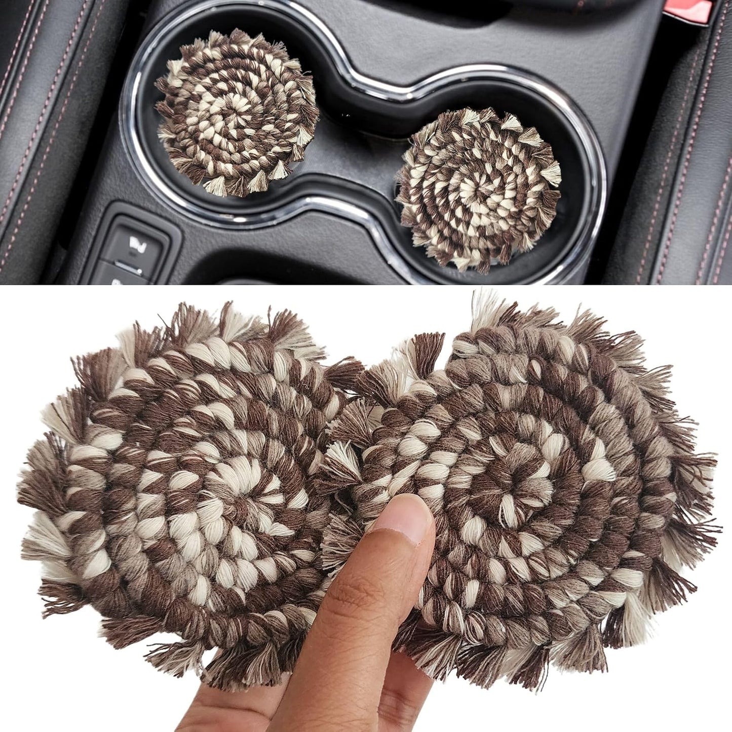 Posavasos algodón para auto 2uds lindos accesorios mujer