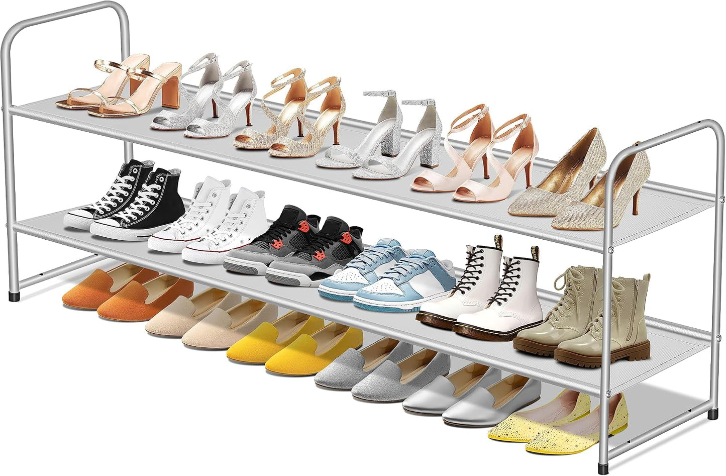 Organiz. zapatero 2 niveles apilable 18 pares gris
