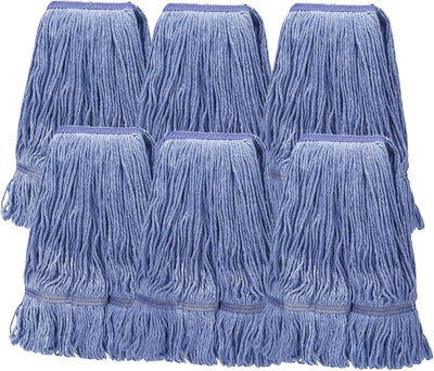 6 Pzas Cabezales Trapeador Reutilizables Algodón Azul