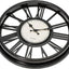 Reloj pared cuarzo 18pulg números romanos negros