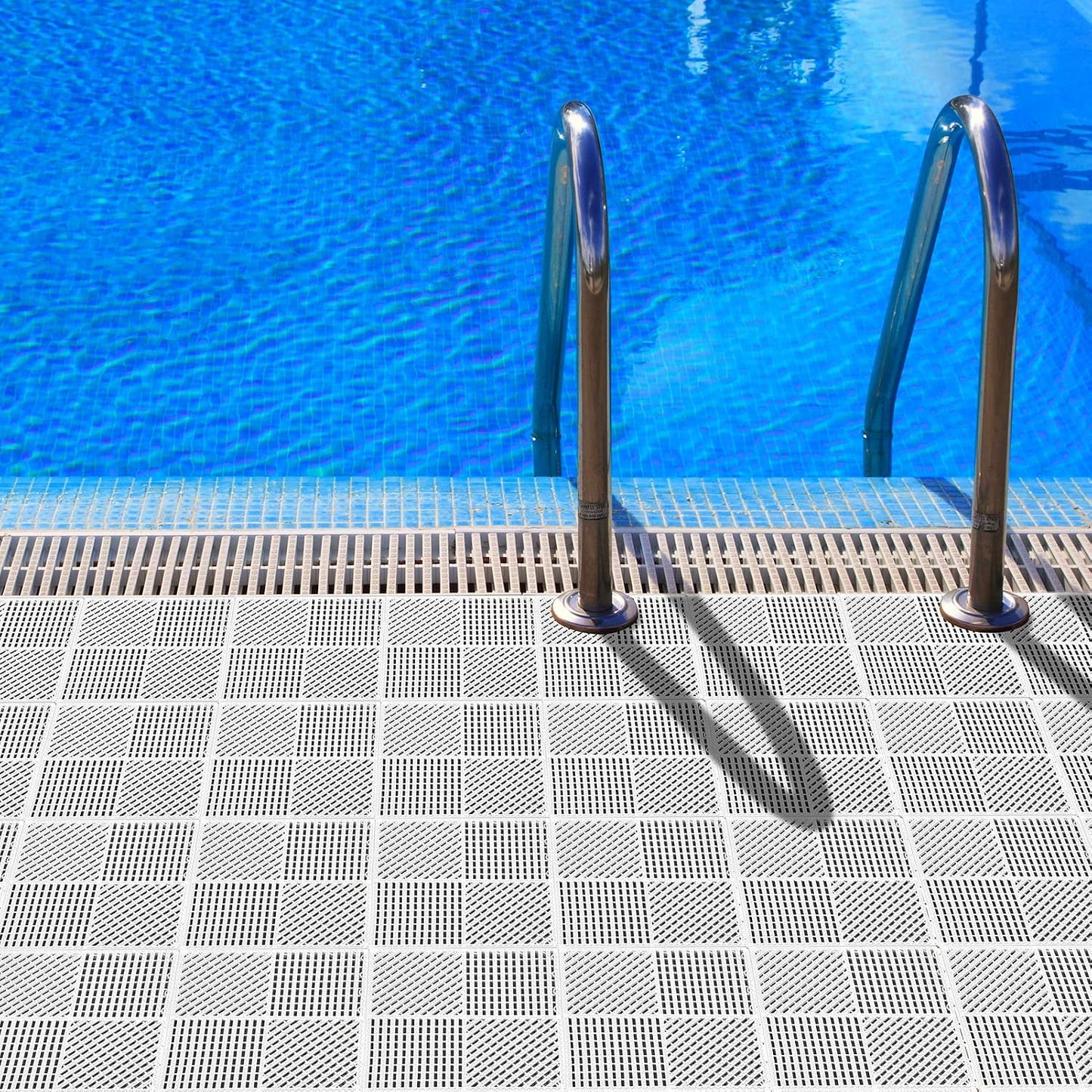 18 Azulejos Modulares Antiderrap 12x12" Color Blanco