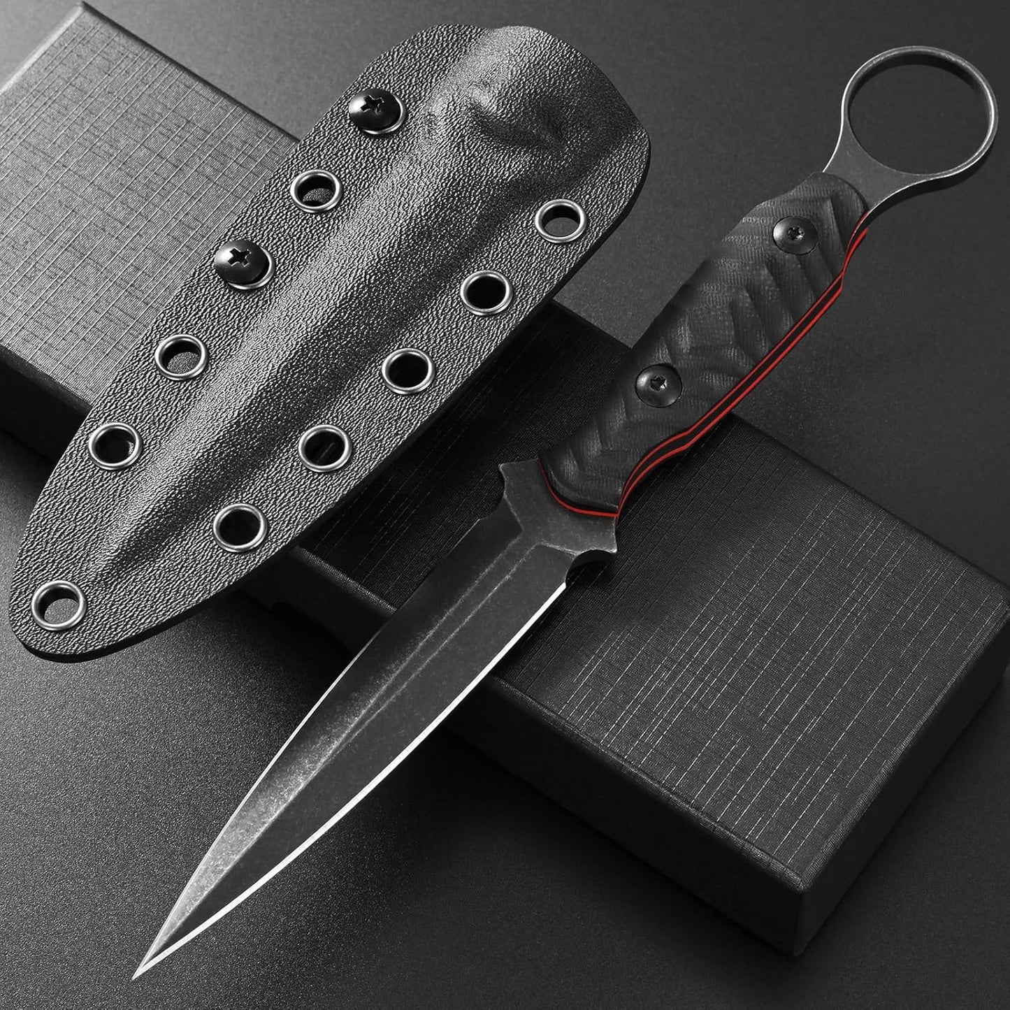 Cuchillo EDC acero AUS-10 mango G10 negro