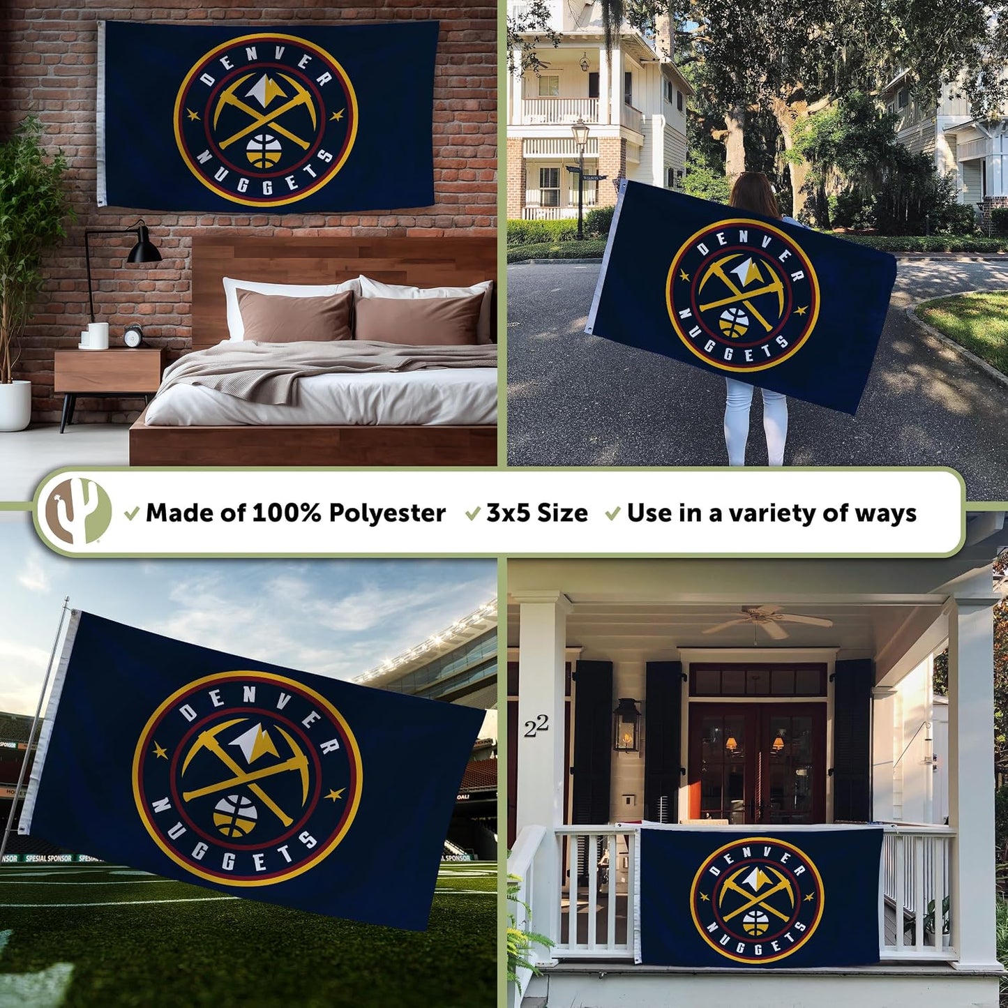 Bandera Denver Nuggets NBA 3x5ft poliéster