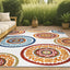 Alfombra patio 4x6ft color rojo/azul circo