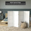 Pantalla Shoji doble cruz corta 4ft 4 paneles Blanco