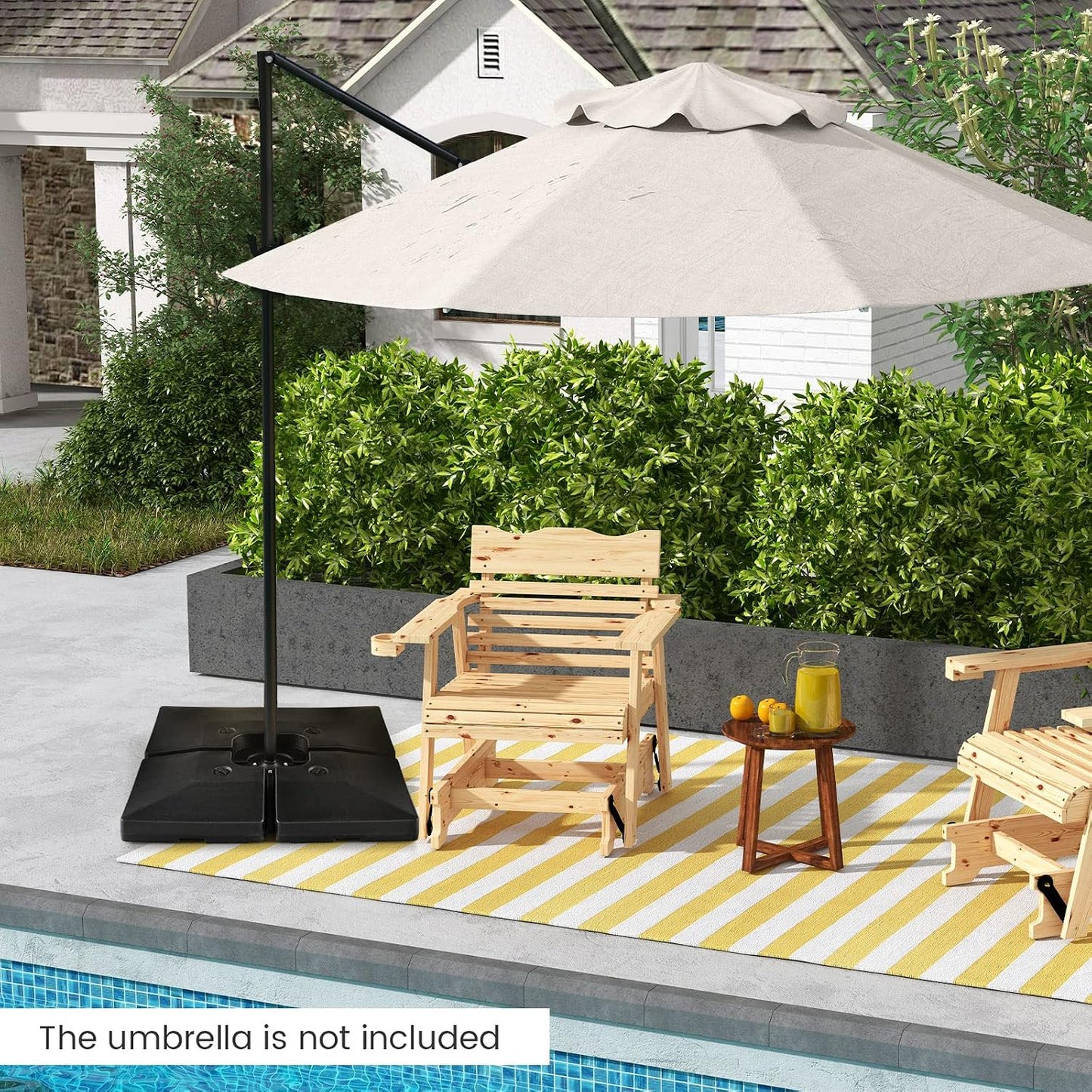 Base sombrilla patio 20L soporte agua arena 284lb color