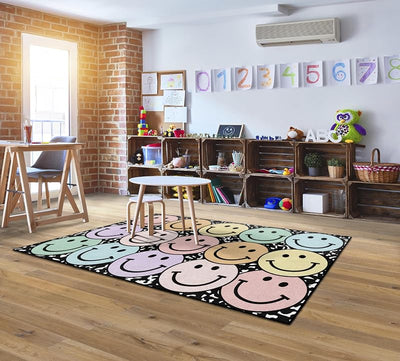 Alfombra educativa con caritas sonrientes para niños